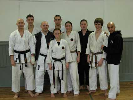 Kady Lilley (front) Jnr Shodan grading including 8 man fight